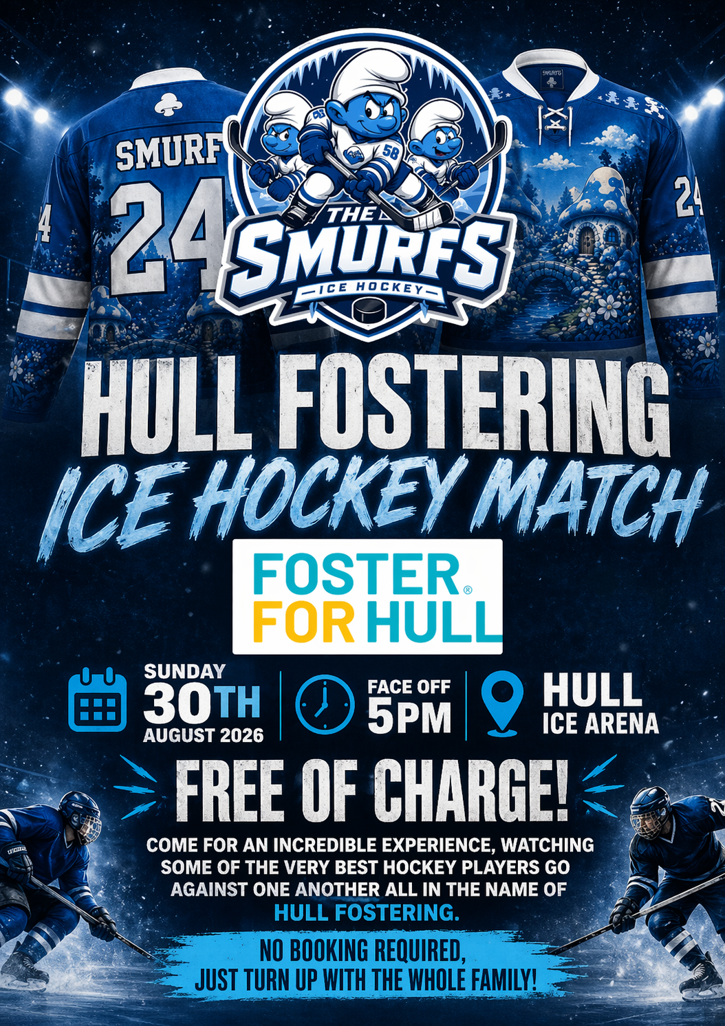 Hull fostering ice hockey match 30 August 2026