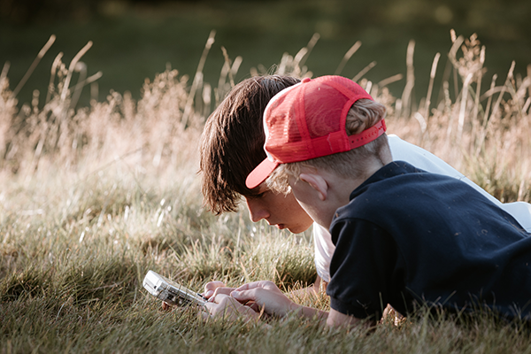 2 children in a field