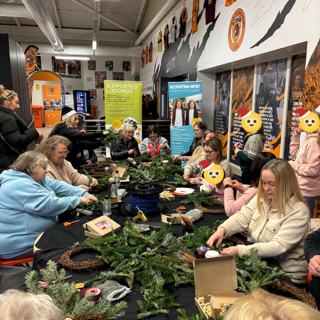 Hull Fostering Tigers Trust sports and fun wreath making