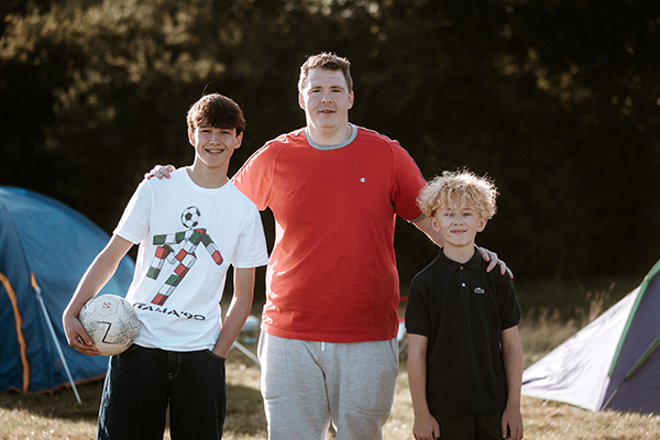 Adult with 2 children